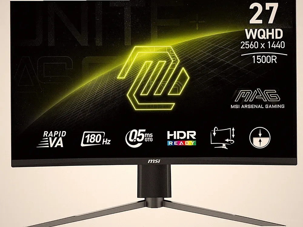 MSI 27" 180 Hz Rapid VA QHD Gaming Monitor 2560 x 1440 (2K) 0.5ms (GTG) MAG27CQ6