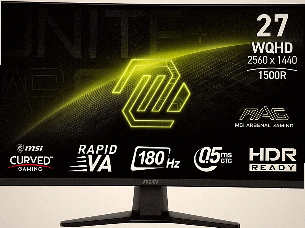 MSI 27" 180 Hz Rapid VA QHD Gaming Monitor Adaptive Sync 2560 x 1440 (2K) 89% Ad