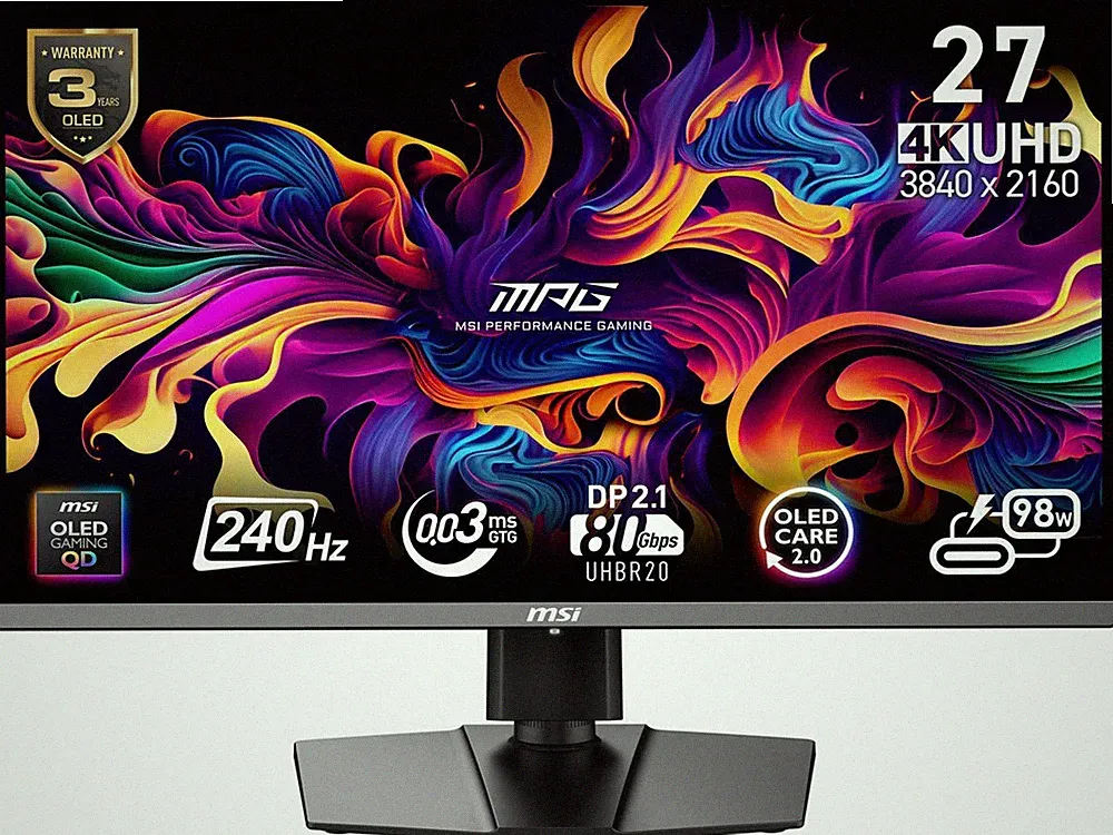 MSI 27" 240 Hz QD-OLED UHD Gaming Monitor 3840 x 2160 (4K) MPG 272URX QD-OLED