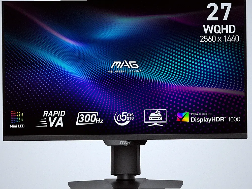 MSI 27" 300 Hz Rapid VA with Mini-LED (1152 Zones) Gaming Monitor FreeSync (AMD