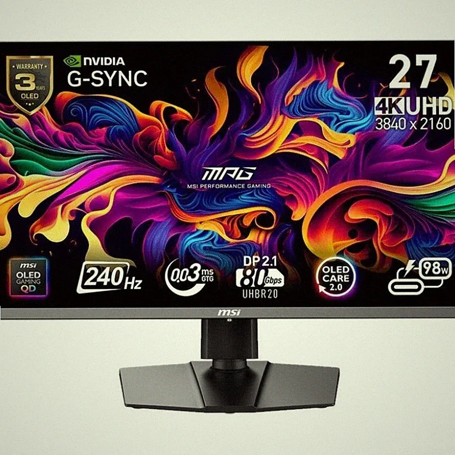 MSI 27" 3840 x 2160 (UHD) Computer Monitor 240Hz, Adaptive-Synch, DP Port, VESA