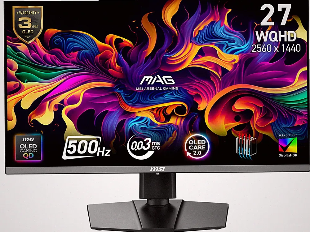 MSI 27" 500 Hz QD-OLED 2560 x 1440(QHD) Gaming Monitor FreeSync (AMD Adaptive Sy