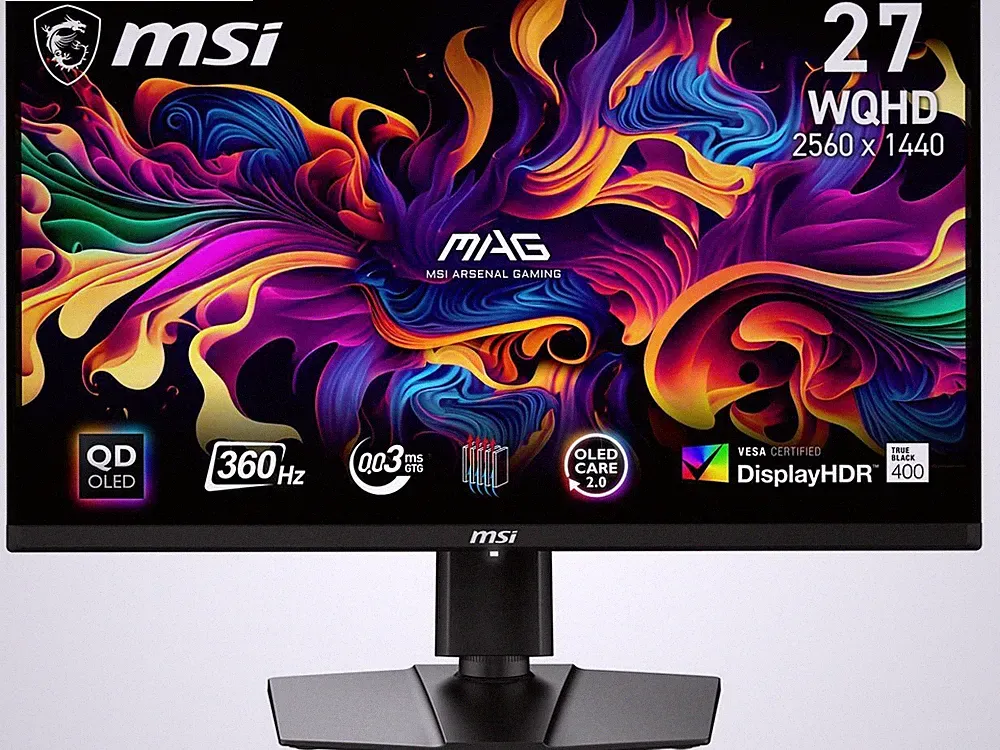 MSI 27 inch QHD 2K 1440P 360Hz with FreeSync Premium Pro 0.03ms HDR400 USB-C