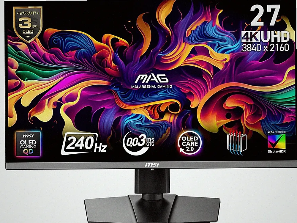 MSI 27 inch UHD 4K 240Hz AMD FreeSync Premium Pro & G-Sync Compatible HDR400