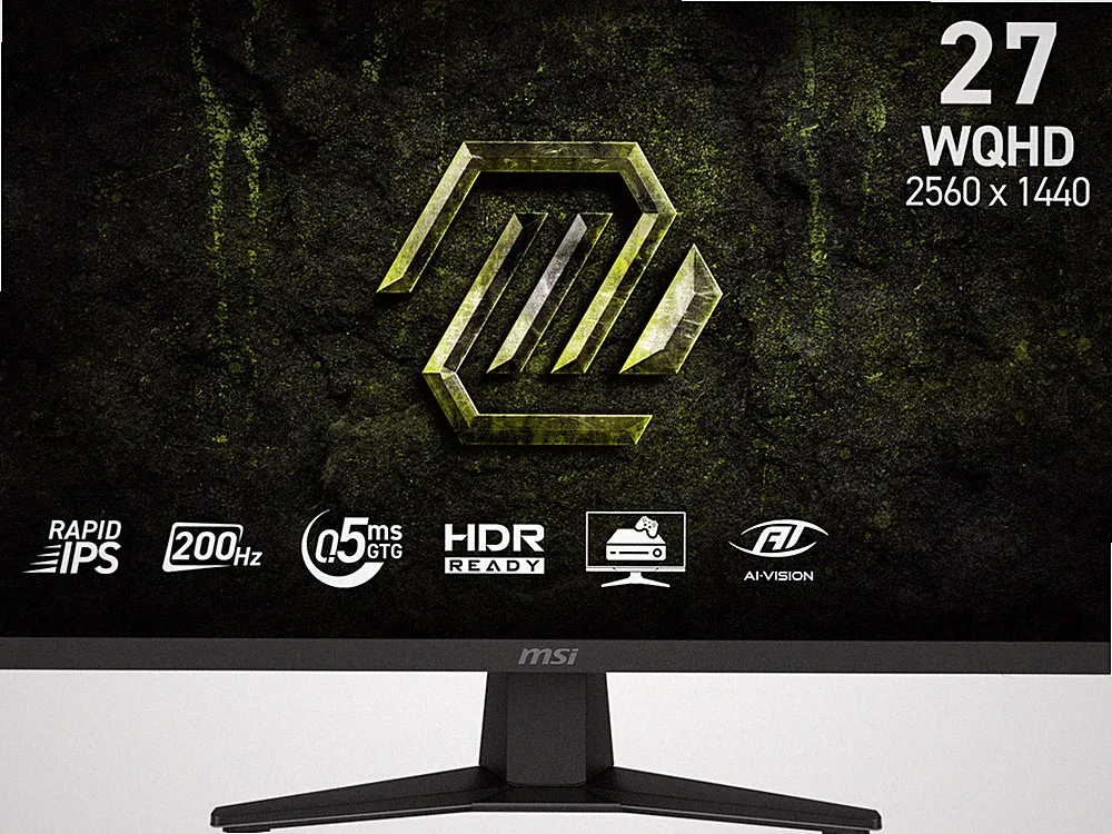 MSI 27 inch WQHD 2K 1440P 200Hz IPS AMD FreeSync Premium & G-Sync Compatible
