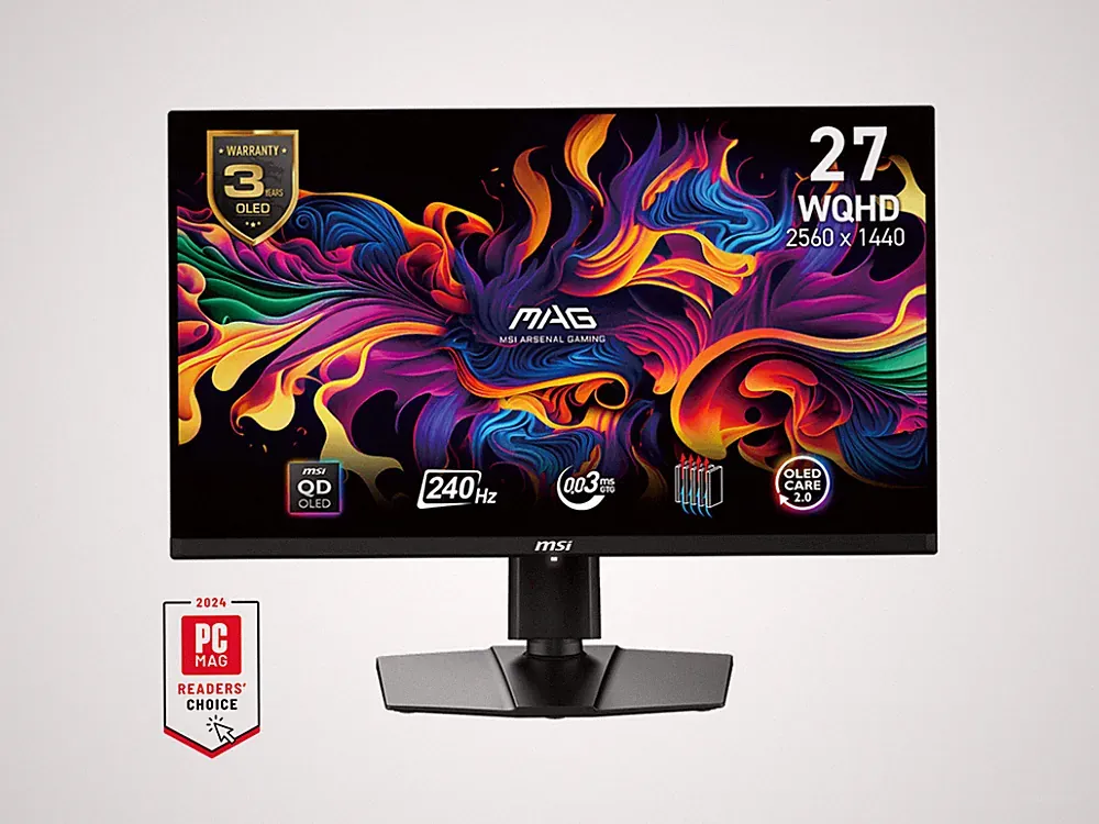 MSI 27 inch WQHD 2K 1440P 240Hz AMD FreeSync Premium Pro 0.03ms HDR400 USB-C OLE