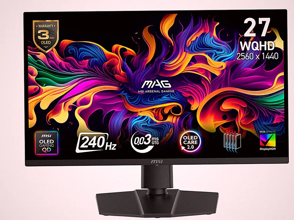 MSI 27" QHD 2K 1440P 240Hz with Adaptive Sync 0.03ms HDR400 OLED Gaming Computer