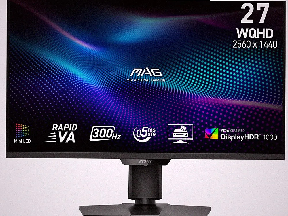 MSI 27" QHD 2K 1440P 300Hz Adaptive Sync 0.5ms HDR1000 Mini LED Ai vision VRR su