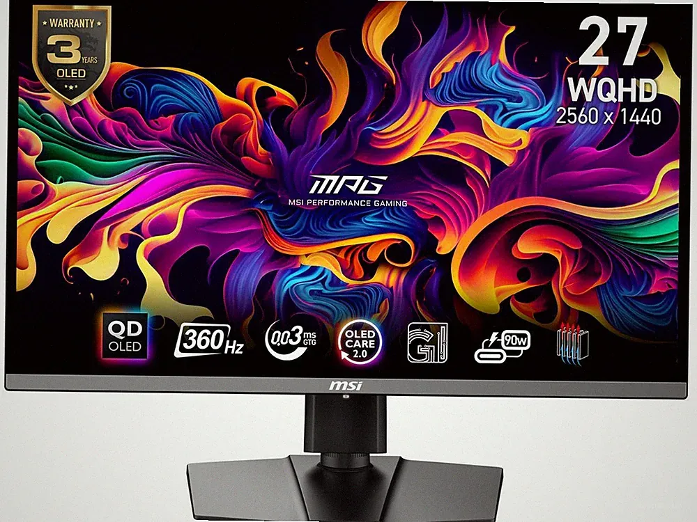 MSI 27" QHD OLED 360 Hz 0.03ms 250cd/m2 Brightness Glare Screen Gaming Monitor