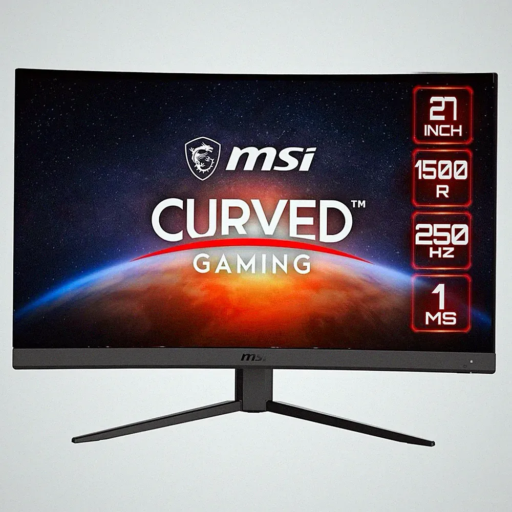 MSI 27in Curved Gaming Monitor 1500R FHD 250Hz 1ms HDMI/DP Black