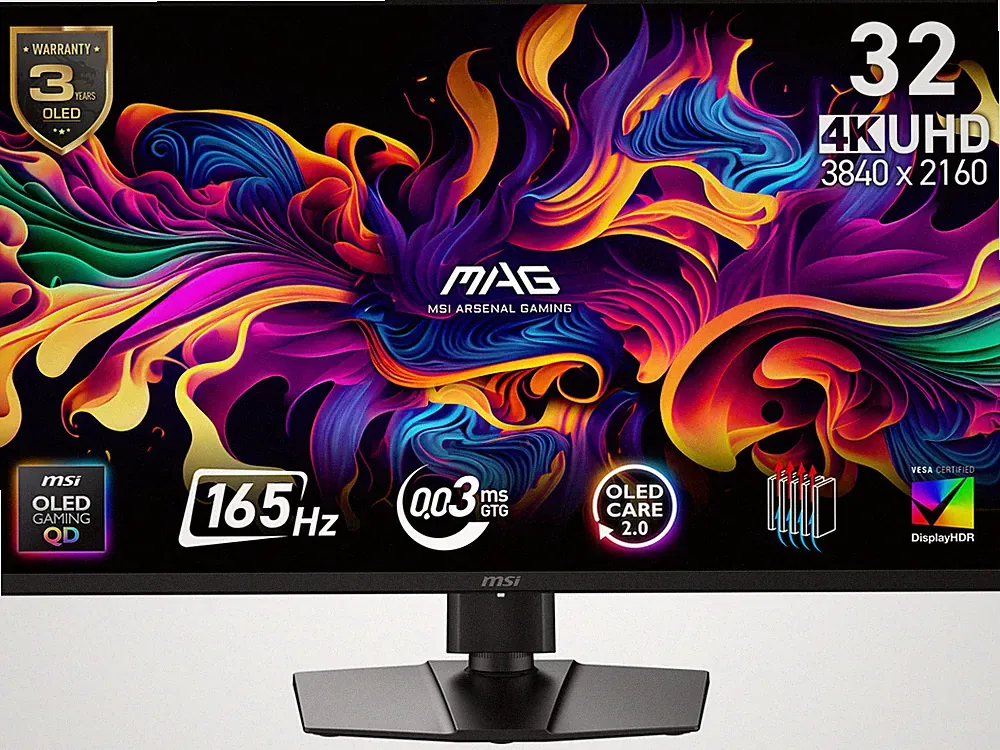 MSI 32 inch (31.5" viewable) UHD 4K 165Hz AMD FreeSync Premium Pro & G-Sync