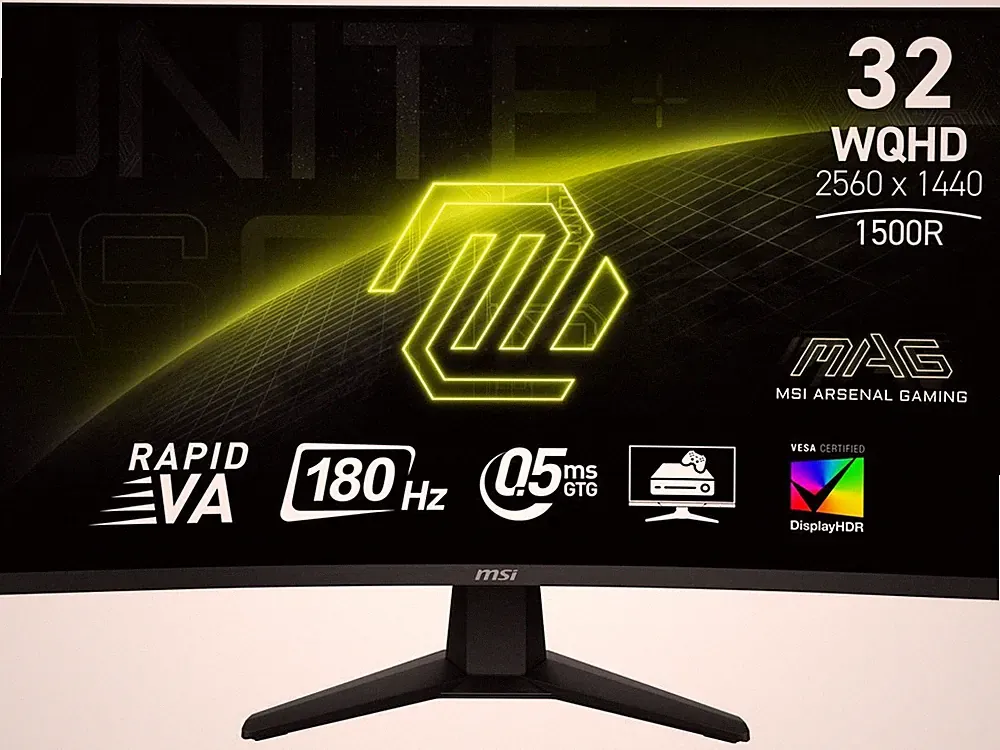 MSI 32 inch WQHD 2K 1440P 180Hz with AMD FreeSync 0.5ms HDR400 101% sRGB Curved