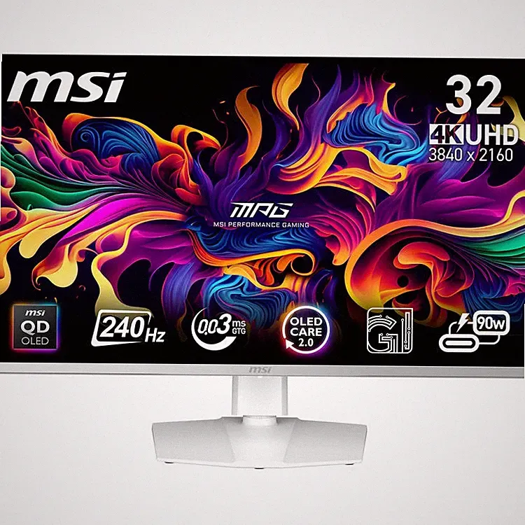 MSI 321URXW QD-OLED 32" UHD 4K 240Hz Gaming Monitor 0.03ms, HDR 400 G-Sync USB-C