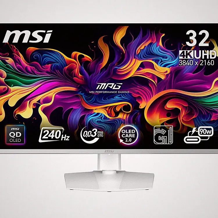 MSI 321URXW QD-OLED 32" UHD 4K 240Hz Gaming Monitor 0.03ms, HDR 400 G-Sync USB-C