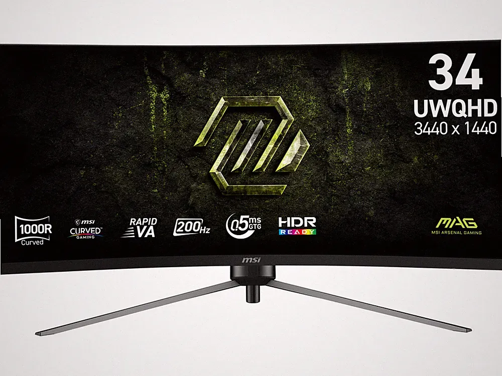 MSI 34" 200Hz Rapid VA UWQHD Monitor Adaptive Sync MAG 345CQRF E20