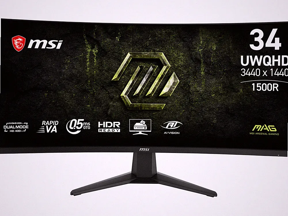 MSI 34" 200Hz VA UWQHD Gaming Monitor Adaptive Sync MAG 346CQDF E20