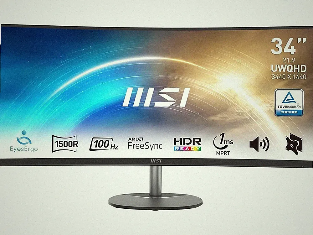 MSI 34 inch Ultrawide QHD 2K 1440P 100Hz AMD FreeSync 1ms Anti-Flicker & Low