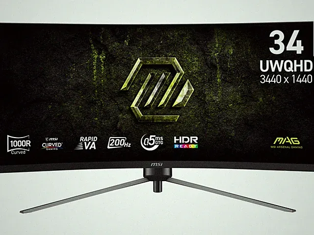 MSI 34 inch Ultrawide QHD 2K 1440P 200Hz Adaptive Sync 0.5ms HDR Ready Curved