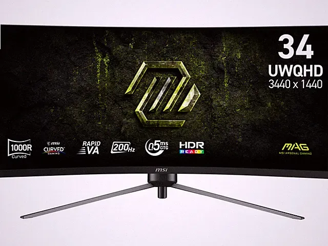 MSI 34 inch Ultrawide QHD 2K 1440P 200Hz Adaptive Sync 0.5ms HDR Ready Curved