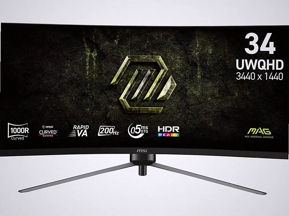 MSI 34 inch Ultrawide QHD 2K 1440P 200Hz Adaptive Sync 0.5ms HDR Ready Curved