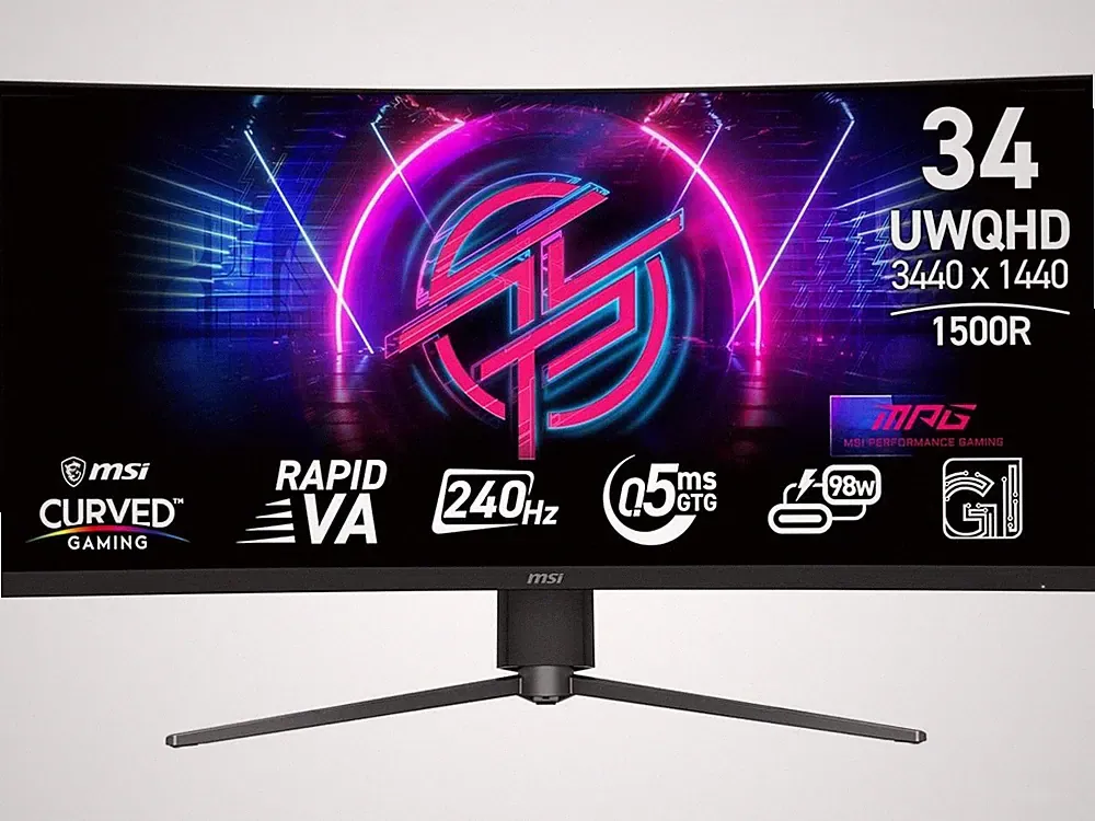 MSI 34" UWQHD 2K 1440P 240Hz with Adaptive Sync 0.5ms HDR400 RGB USB-C 1500R Cur