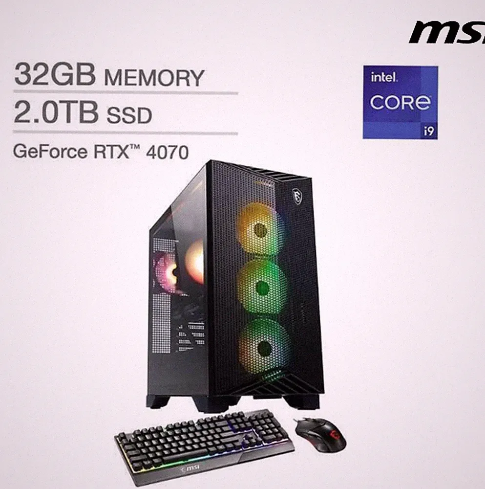 MSI Aegis R2 Gaming Desktop i9-14900F 32GB 2TB SSD RTX 4070 12GB W11H