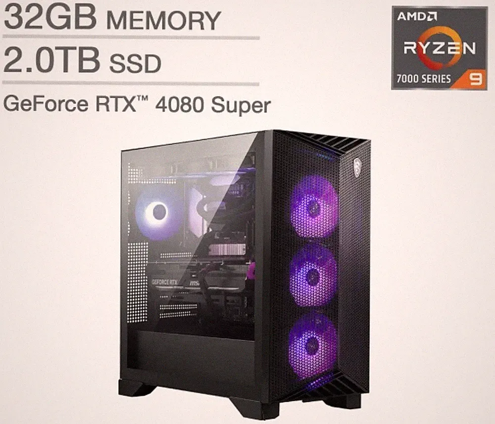 MSI Aegis ZS2 Gaming Ryzen 9 7900X Liquid Cooling 32GB 2TB SSD RTX 4080 Sup W11H