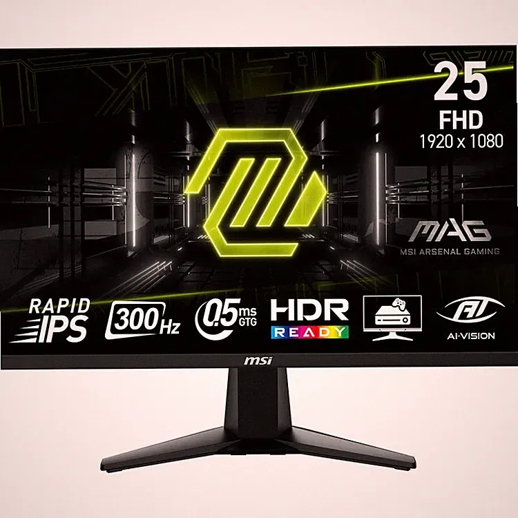 MSI MAG 255XF 24.5" IPS Full HD 300 Hz Gaming Monitor, 0.5ms, HDR Ready, Tilt