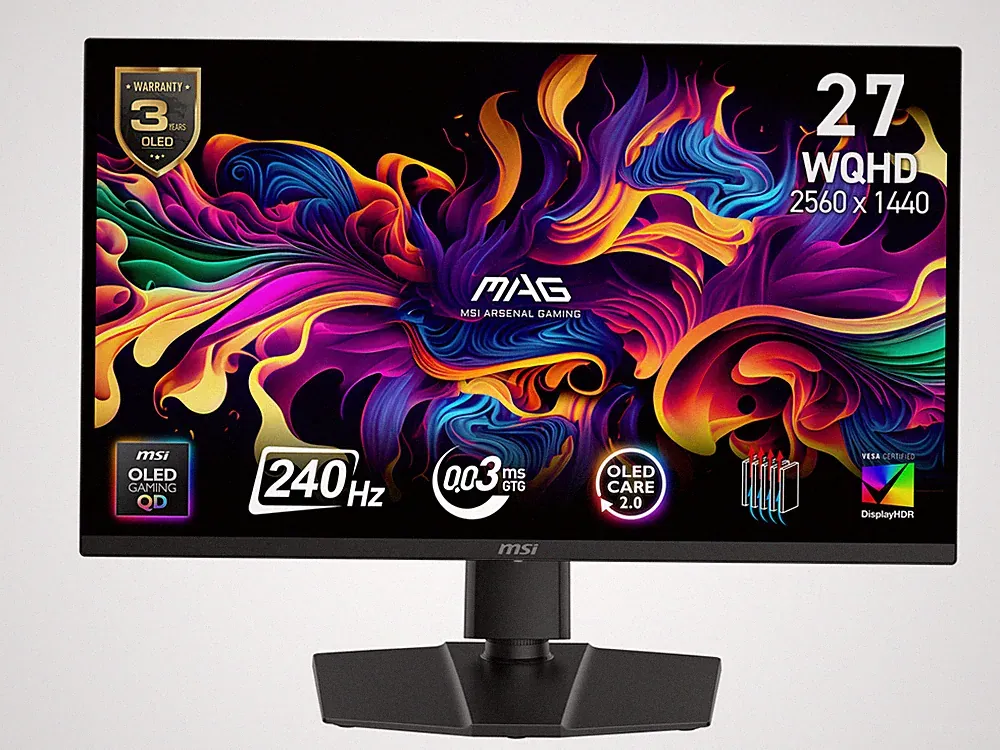 MSI MAG 271QP QD-OLED X24 27-inch 2560 x 1440 (QHD) Gaming Computer Monitor, 240