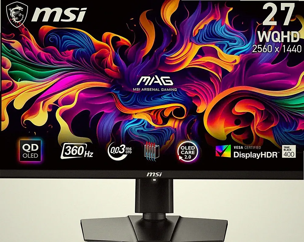 MSI MAG 271QPX QD-OLED 27" 360Hz 0.03ms 2560 x 1440 2K QD-OLED Gaming Monitor