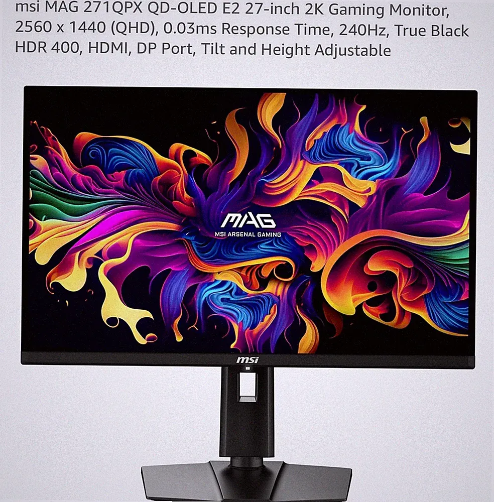 MSI MAG 271QPX QD-OLED E2 27" OLED 1440p 240Hz 0.03ms HDR400