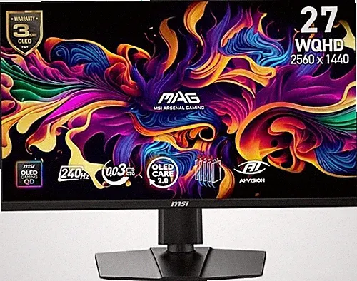 MSI MAG 272QP QD-OLED X24 27-INCH WQHD MONITOR 240HZ 3CF8 - BLACK