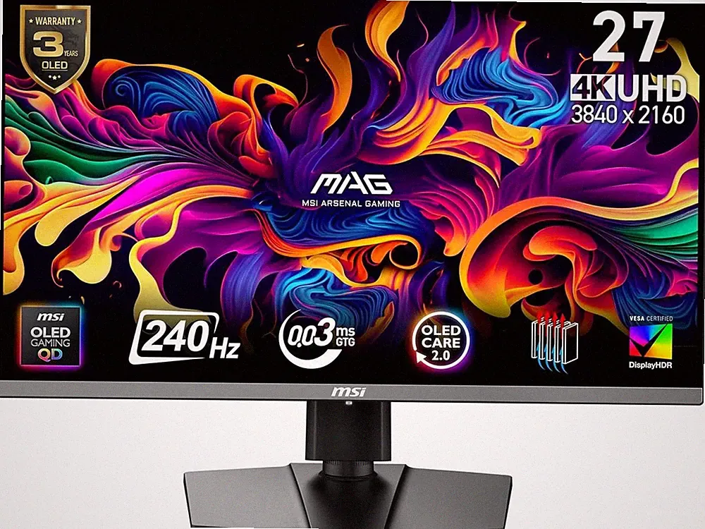 MSI MAG 272UP QD-OLED X24 26.5" QD-OLED UHD 240Hz Gaming Monitor – 4K, 0.03ms, N