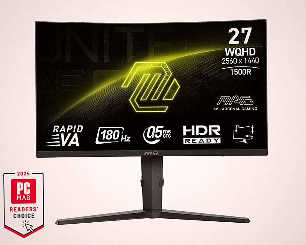 MSI MAG 275CQPF 27" 2560x1440 WQHD Curved Gaming Monitor Certified Refurbished