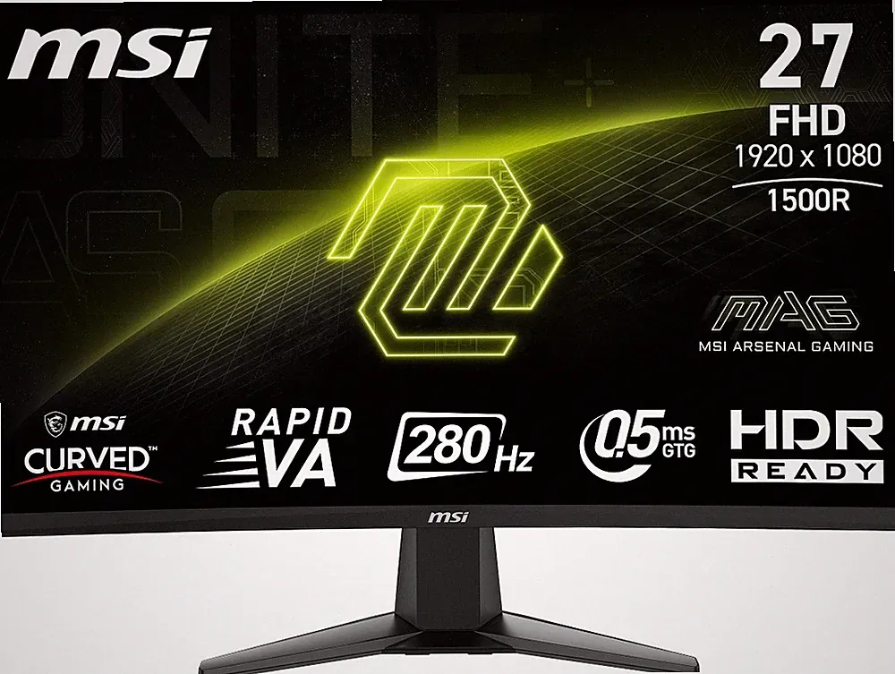 MSI MAG 276CXF 27" FHD 1500R Curved Gaming Monitor, 280Hz/0.5ms HDR Ready
