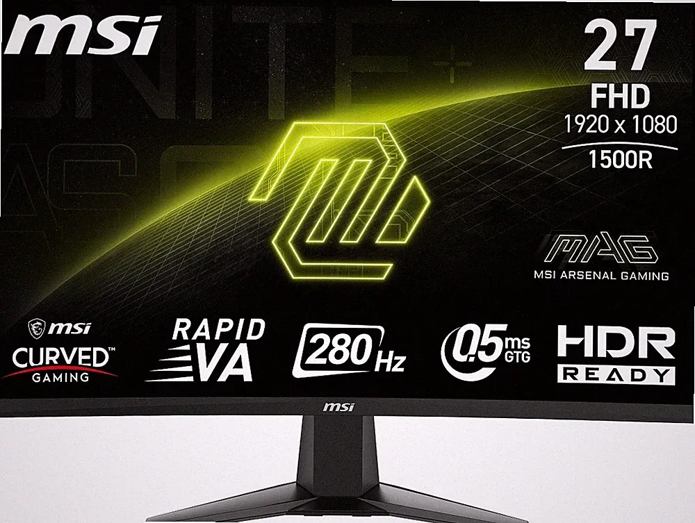 MSI MAG 276CXF 27" FHD 1500R Curved Gaming Monitor, 280Hz/0.5ms HDR Ready
