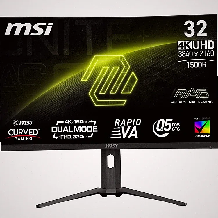 MSI MAG 321CUPDF 31.5" Dual Mode UHD 4K, 160Hz, FHD 320Hz, Curved Monitor USB-C