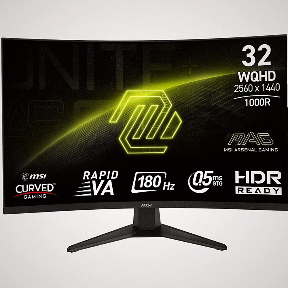 MSI MAG 325CQF 32" WQHD 180Hz Curved Gaming Monitor 16:9 FreeSync Premium USB-C