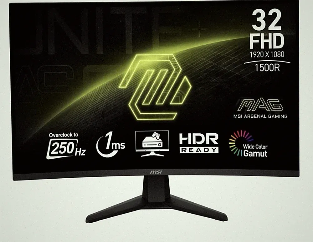 MSI MAG 32in Curved FHD 1920x1080 250Hz 1ms HDR Ready Gaming Monitor Black