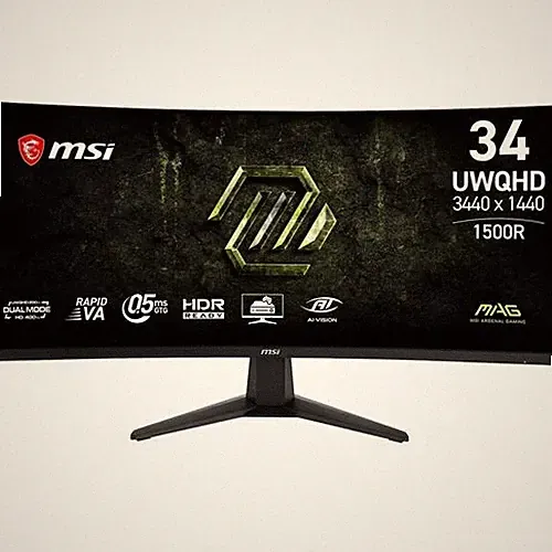 MSI MAG 346CQDF E20 34 Class UW-QHD Curved Screen Gaming LCD Monitor - 21:9 - M