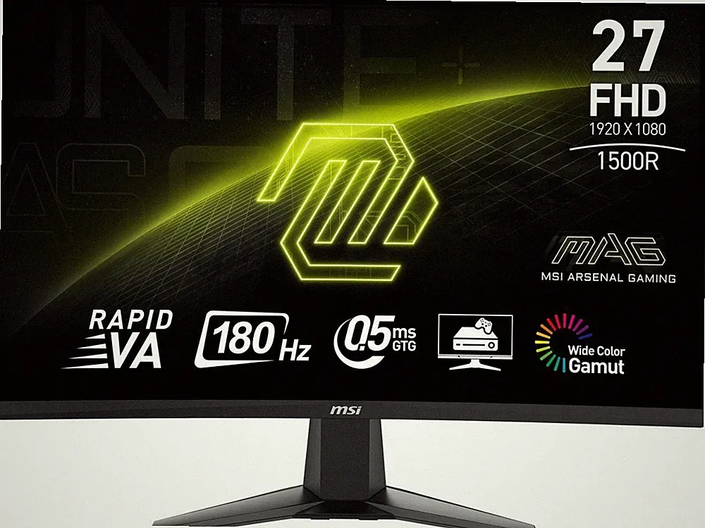 MSI MAG27C6F 27" FHD Curved Panel 180 Hz 0.5ms, Tilt adjustment Gaming Monitor
