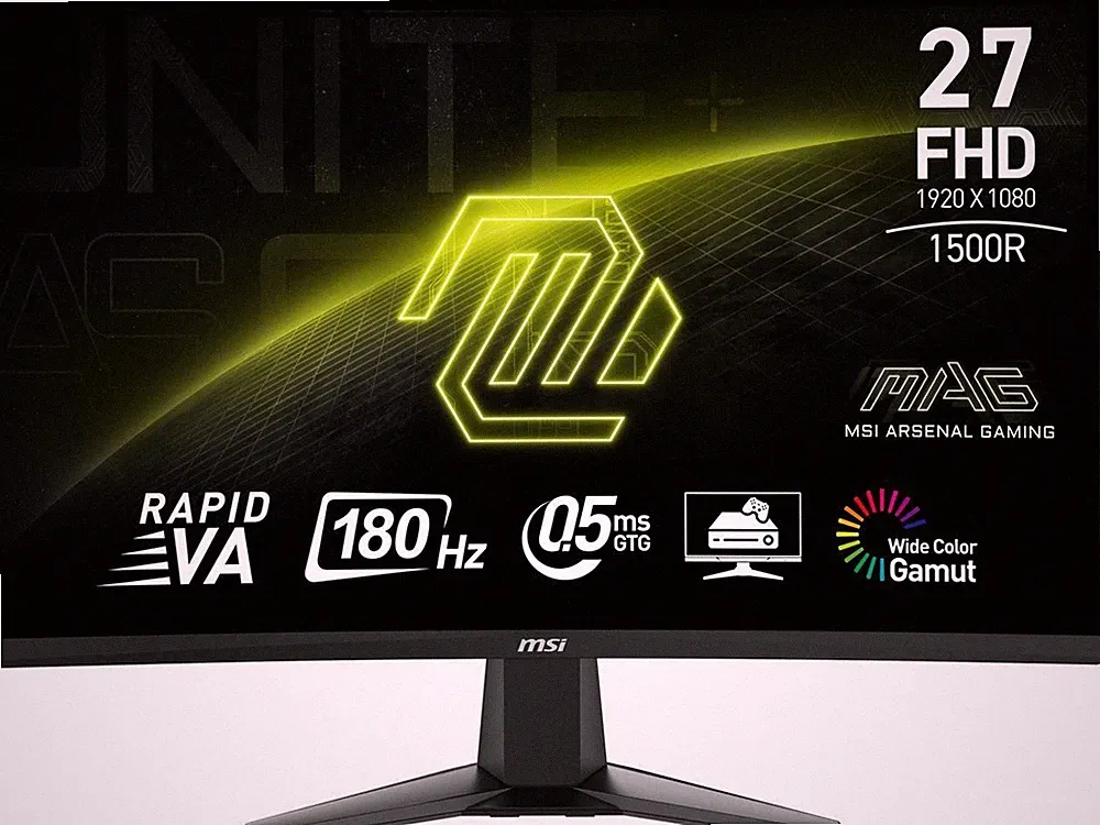 MSI MAG27C6F 27" FHD Curved Panel 180 Hz 0.5ms, Tilt adjustment Gaming Monitor