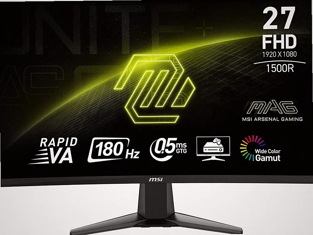 MSI MAG27C6F 27" FHD Curved Panel 180 Hz 0.5ms, Tilt adjustment Gaming Monitor