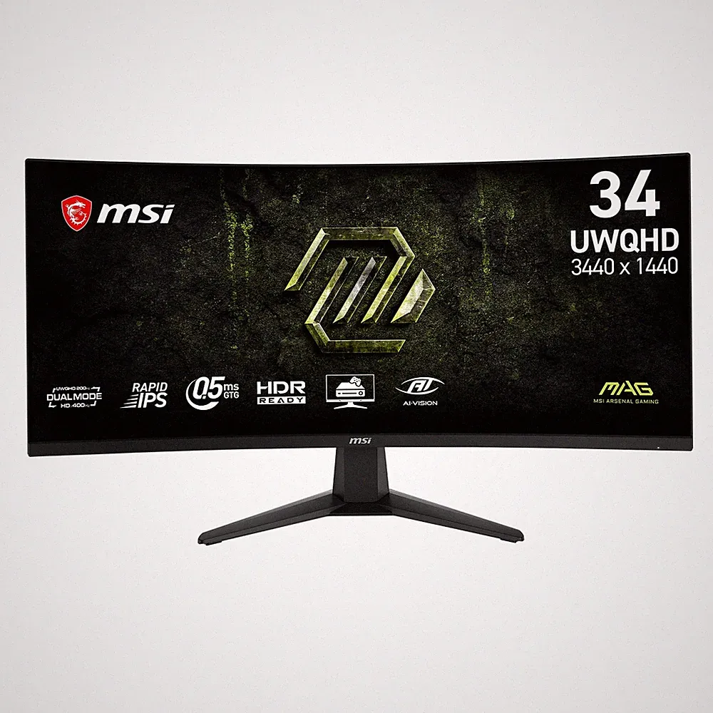 MSI MAG346CQDFE20 34" UW-QHD Curved Gaming Monitor 200Hz