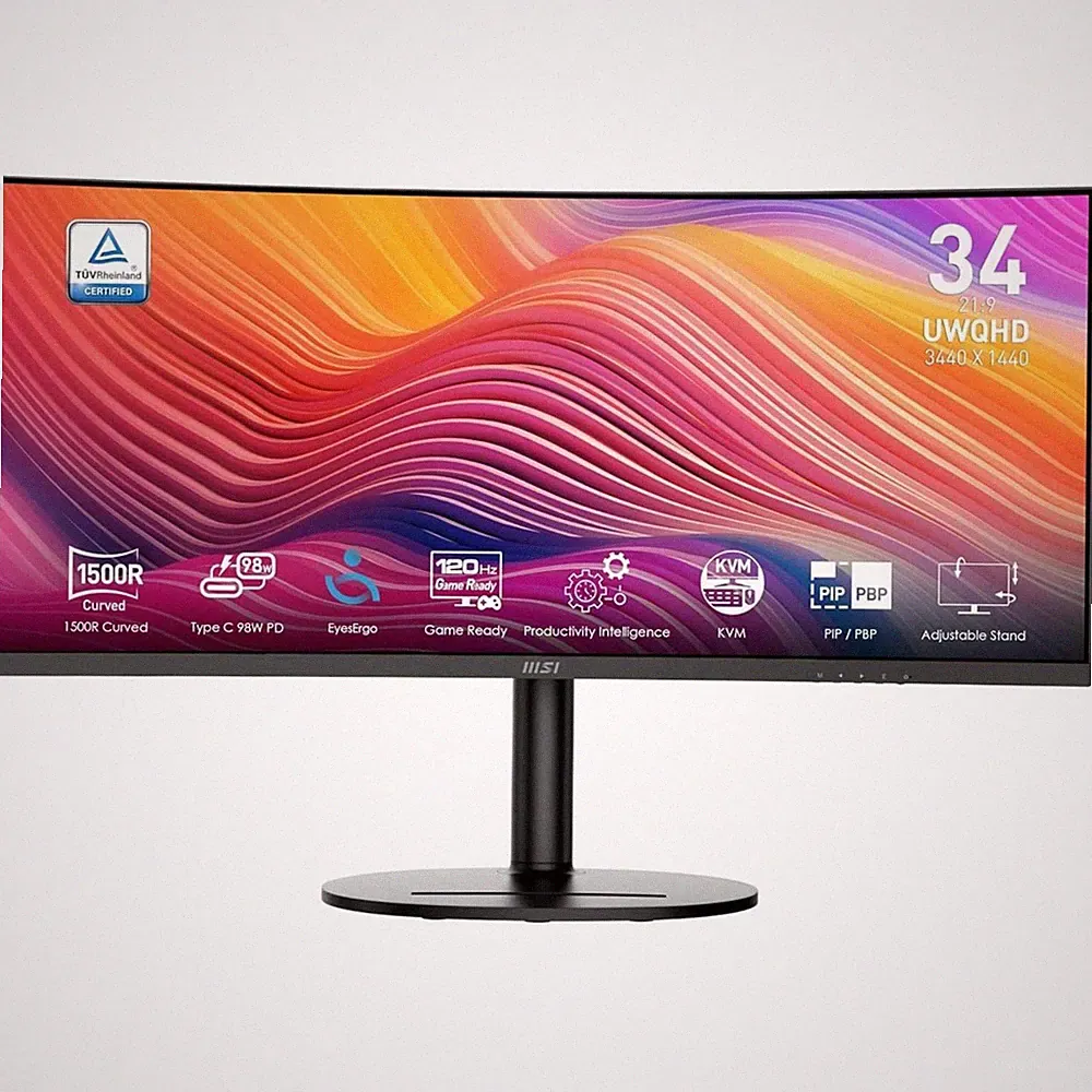 MSI Modern MD342CQP 34" UWQHD Curved Monitor FreeSync Premium HDMI & DisplayPort