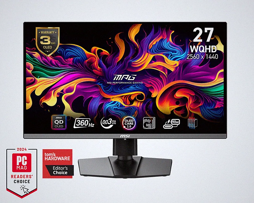 MSI MPG 271QRX QD-OLED 27-inch 2560 x 1440 360Hz Gaming Monitor