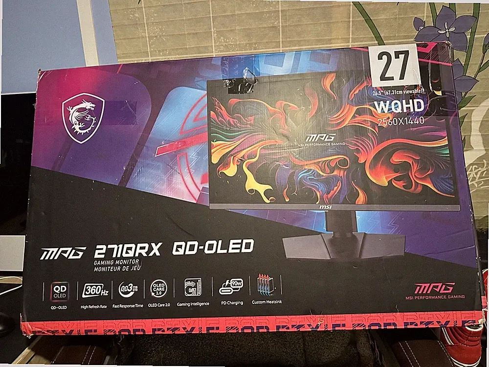 MSI MPG 271QRX QD-OLED Gaming Monitor 27" 2560x1440 360Hz 0.03ms