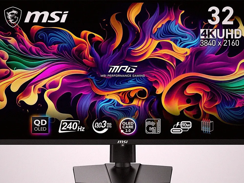 MSI MPG 321URX QD-OLED 32" 16:9, QD-OLED Gaming Monitor, 240Hz 0.03ms, 3840 x