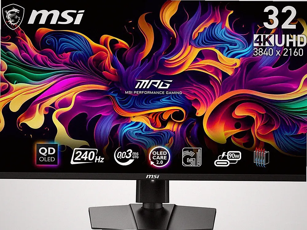 MSI MPG 321URX QD-OLED 32" 16:9, QD-OLED Gaming Monitor, 240Hz 0.03ms, 3840 x 21