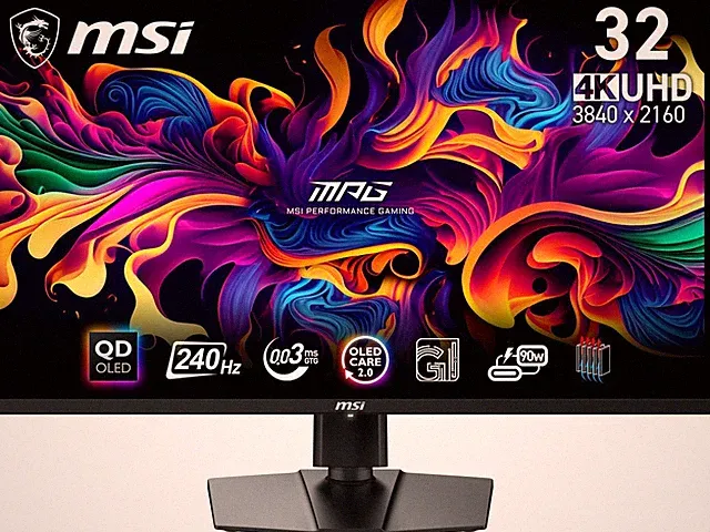 MSI MPG 321URX QD-OLED 32" 16:9, QD-OLED Gaming Monitor, 240Hz 0.03ms, 3840 x